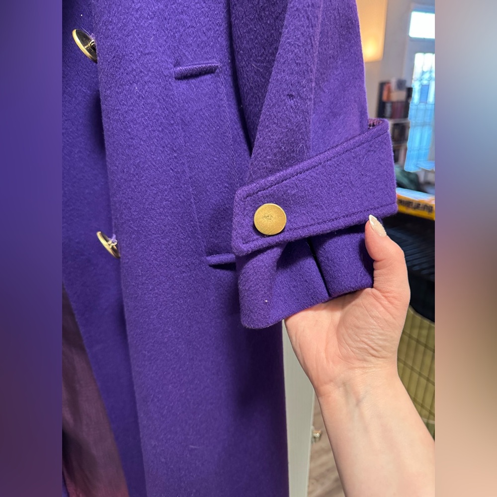 Vintage Portrait 100% Wool Purple Women's Coat - Picture 3 of 15